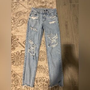 Light Blue Distressed High-Rise Women's Jeans